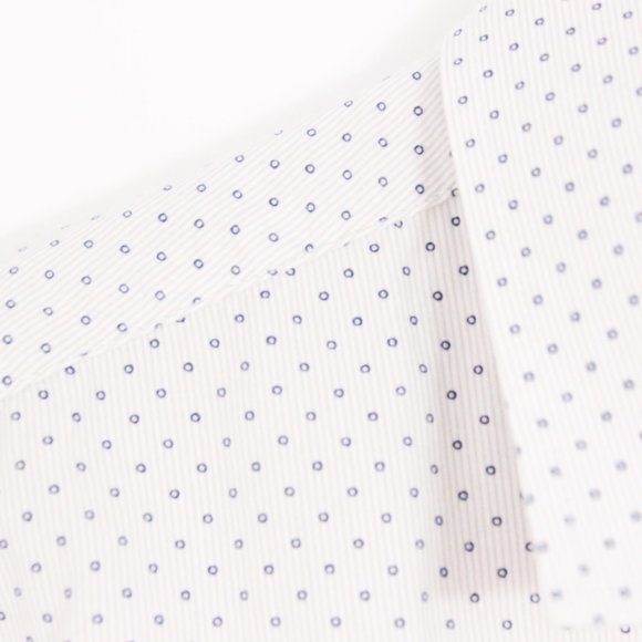 *Soul of London White Button Up Shirt WIth Circles - Picture 3 of 5